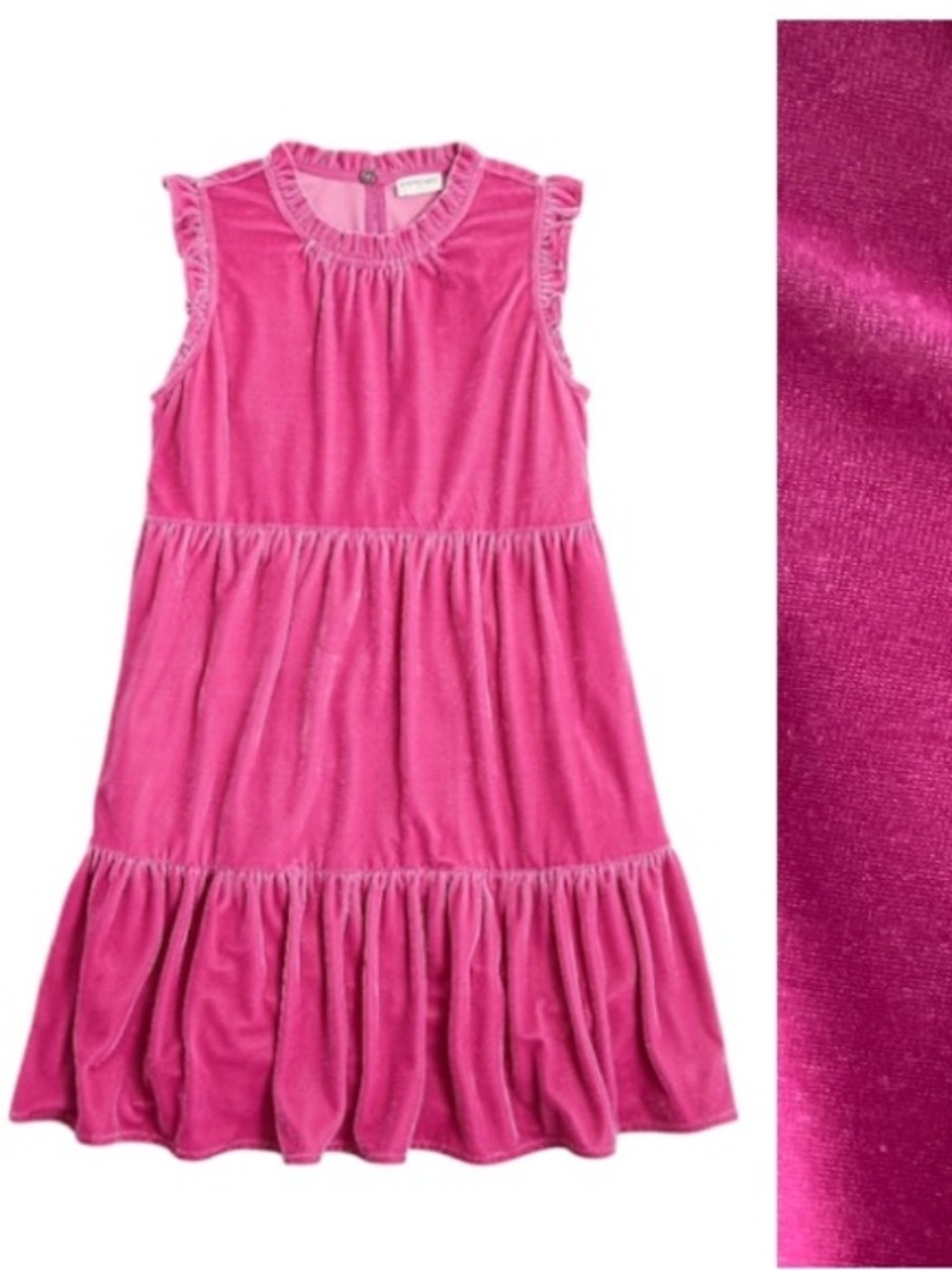 Crewcuts Pink Velvet Tiered Ruffle Dress 4t